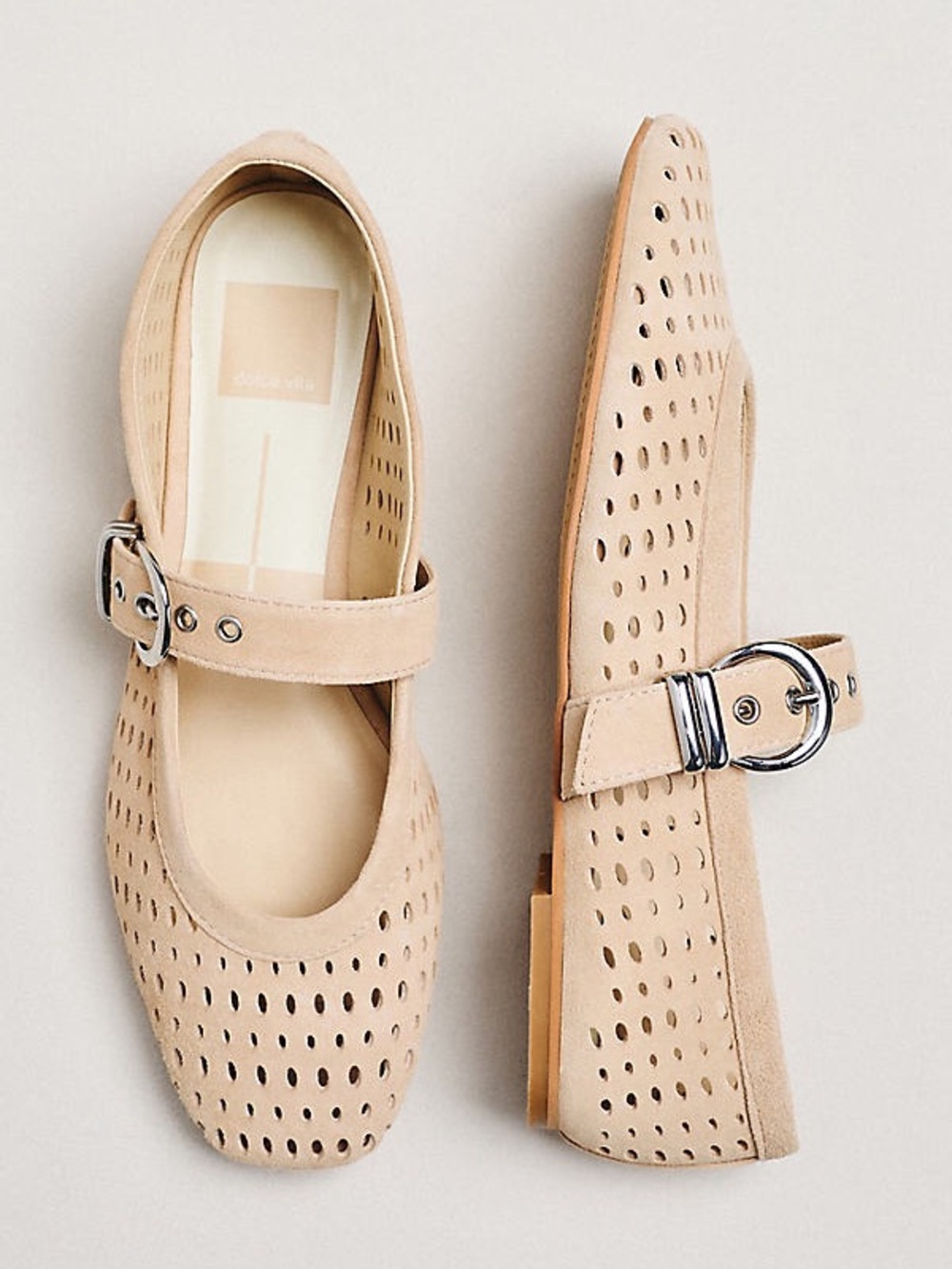 New Dolce Vita Mikel Ballet Flats Camel Perforated Anthropologie